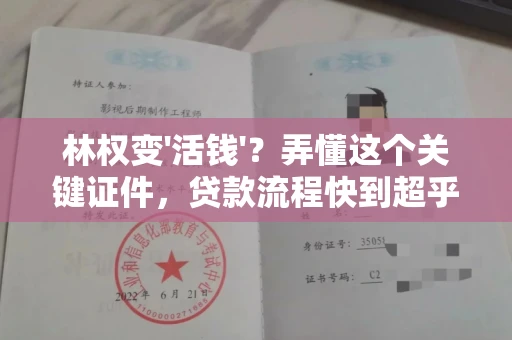 杭州林权变'活钱'?弄懂这个关键证件,贷款流程快到超乎想象!